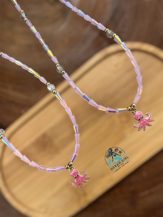 Pink octopus Necklace